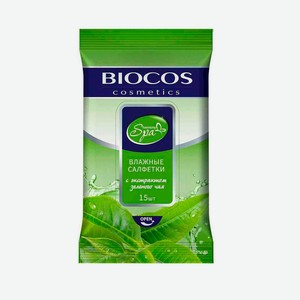 Салфетки влажные BioCos SPA Harmony зеленый чай 15шт