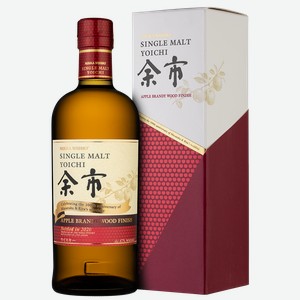 Виски Nikka Yoichi Single Malt Apple Brandy Wood Finish в подарочной упаковке 0.7 л.