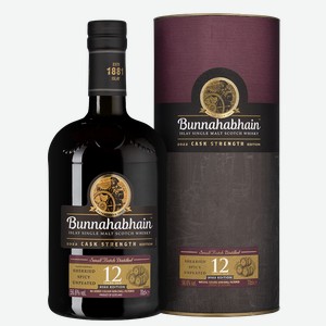 Виски Bunnahabhain 12 Years Old Cask Strength в подарочной упаковке 0.7 л.