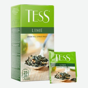 Чай зеленый Tess Lime цедра цитруса-лепестки цветов-аромат лайма 1,5 г х 25 шт