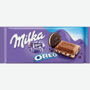 Шоколад молочный со вкусом ванили и печеньем Орео Милка 100г