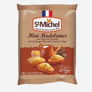 Мадлен бисквит французский с кусочками шоколада 175г Сант Мишель