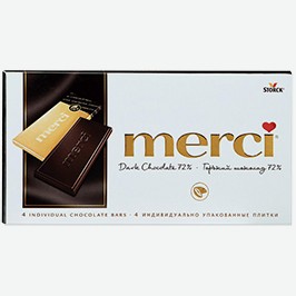 Шоколад Мерси, Горький, 72%, 100 Г