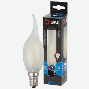 Лампа ЭРА F-LED BXS-7w-840-E14 frozed филаментная свеча на ветру холодный свет матовая