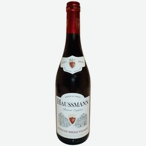 Вино Haussmann Барон Эжен красное сухое 14 % алк., Франция, 0,75 л