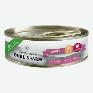 Влажный корм Duke s Farm из курицы с клюквой и шпинатом для кошек 100 г