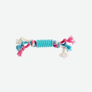 Игрушка для собак DUVO+  Резиновый центр с веревками , голубой, 7х3см (Бельгия)