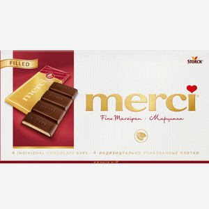 Шоколад темный Merci с марципаном 112 г
