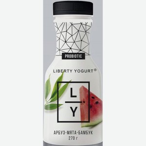Йогурт питьевой Либерти арбуз/мята/бамбук 1,5% 270г