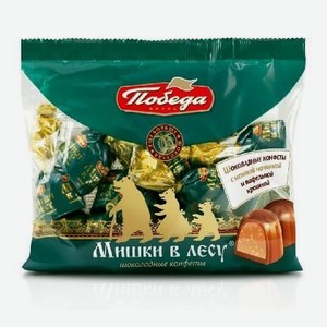 Конфеты шоколадные  Мишки в лесу  с начинкой и вафельной крошкой, 200 г