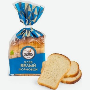 Хлеб белый Пшеничный формовой нарезка Пеко 250г