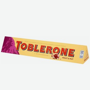 Шоколад Toblerone молочный швейцарский с изюмом и медово-миндальной нугой, 100г