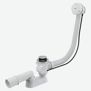 Сифон AlcaPlast для ванны автомат комплект, пластик/металл, 57 см, белый (A51B)