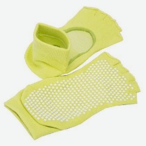 Носки противоскользящие для занятий йогой с открытыми пальцами желтые
