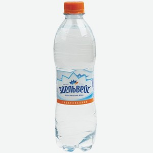 Вода минеральная Эдельвейс газированная, 0.5 л, пластиковая бутылка