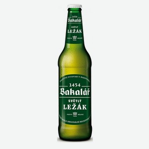 Пиво Bakalar Original Lager (Бакалар Ориджинал Лагер) светлое пастеризованное 4,9% 0,5л стекло