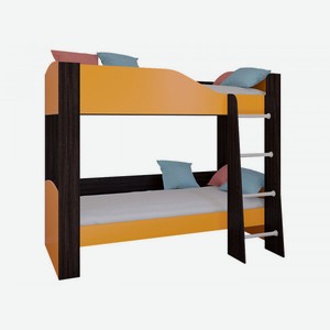 Двухъярусная кровать Астра 2 Венге / Оранжевый Без ящика