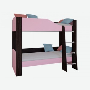 Двухъярусная кровать Астра 2 Венге / Розовый Без ящика