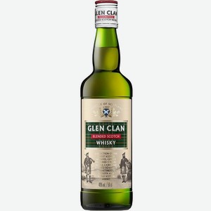 Виски Глен Клан шотландский купажированный 3 года 40% 0,5л