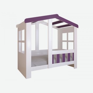 Детская кровать Астра Домик Белый / Фиолетовый Без ящика