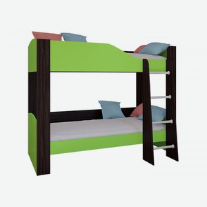 Двухъярусная кровать Астра 2 Венге / Салатовый Без ящика