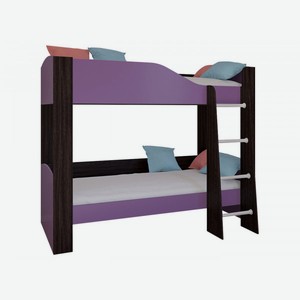 Двухъярусная кровать Астра 2 Венге / Фиолетовый Без ящика