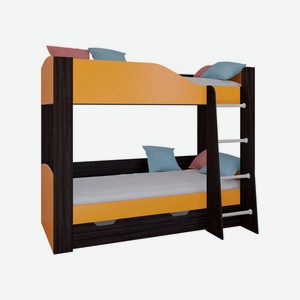 Двухъярусная кровать Астра 2 Венге / Оранжевый С ящиком