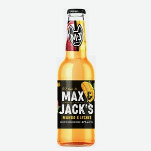 Напиток изг. на осн. пива Макс&Джэкс Манго-Личи нефильтрованное пастеризованное 4,7% 0,4л стекло