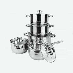 Набор кухонной посуды MR-2020-10 Металлик, нержавеющая сталь