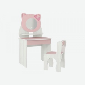 Столик и стульчик Котенок Белый рамух / Розовый