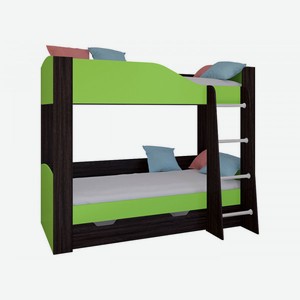 Двухъярусная кровать Астра 2 Венге / Салатовый С ящиком
