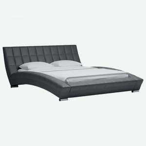 Двуспальная кровать Оливия Люкс Серый, экокожа 160х200 см