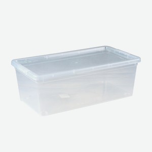 Ящик для хранения Полимербыт с крышкой, прозрачный пластик, 5,5 л