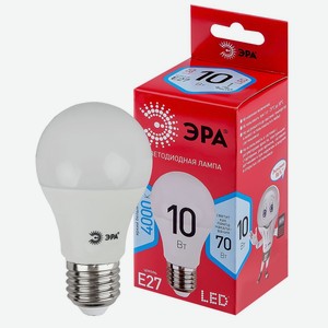 Лампа светодиодная ЭРА LED, 10Вт, Е27, груша, матовая, дневной свет