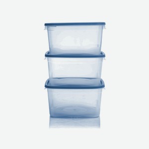 Набор контейнеров для замораживания Морозко, 3 шт, 1 л, пластик