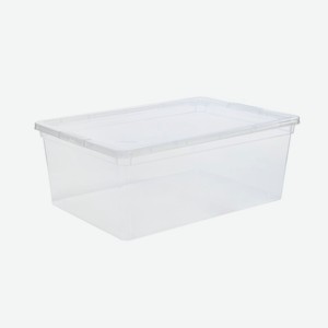 Ящик для хранения Полимербыт с крышкой, прозрачный пластик, 10 л