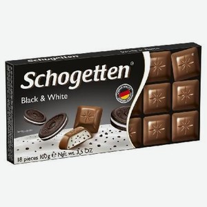 Шоколад Блэк энд Вайт с нач,крем,печен,какао 100г Шогеттен