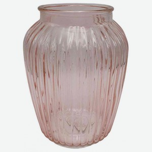 Ваза 713043 Луана прозрачная цвет: розовый 15 см, 195 мм