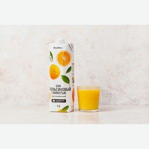Сок апельсиновый с мякотью восстановленный, 1 л