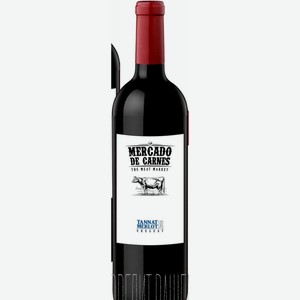 Вино Mercado De Carnes Tannat Merlot Красное Полусухое 13% 0.75 Л Уругвай, Канелонес
