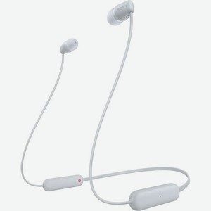 Наушники Sony WI-C100, Bluetooth, вкладыши, белый
