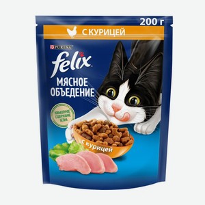 Корм для кошек FELIX Мясное объедение Курица 200гр м/у