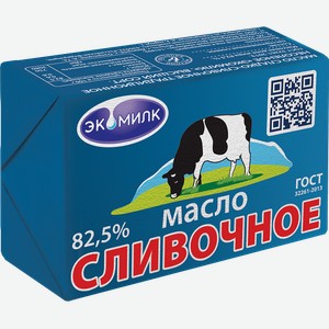 Масло сливочное ЭКОМИЛК 82,5% 100гр