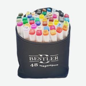 Набор двусторонних маркеров Bestler 48 цветов в сумке