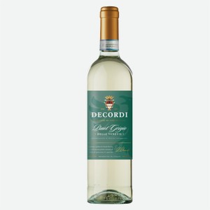 Вино ПИНО ГРИДЖИО дел Венеццио Декорди, белое сухое 0,75л Италия