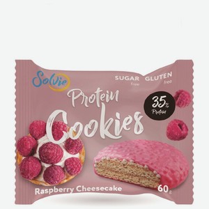 Печенье <Protein cookies> протеин Малиновый чизкейк с йогуртовой глазурью б/сах 60г Россия
