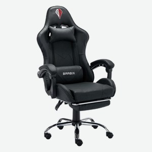 Игровое кресло Brabix Dexter GM-135, подножка, две подушки, экокожа, черное (532800)