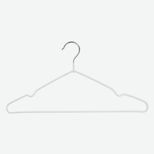 Вешалки-плечики для одежды Brabix Premium, металл, антискользящие, белые, размер 48-50, 10 шт (608469)