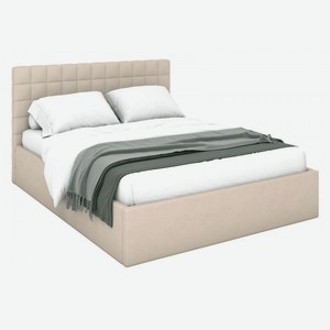 Двуспальная кровать Дени Кремовый, микрошенилл 160х200 см