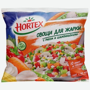HORTEX Замороженная овощная смесь Овощи для жарки с рисом и шампиньонами, 400 г
